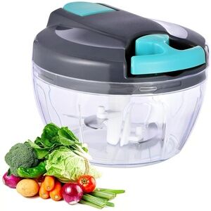Compact 500ml Manual Food Chopper - Hand-Pull Vegetable & Garlic Mincer,